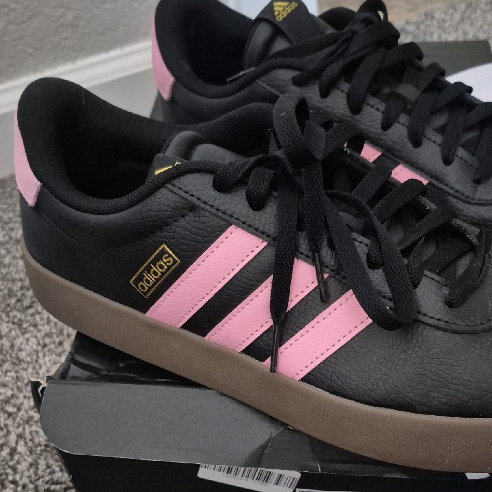 adidas Black & Pink Low-Top Sneakers